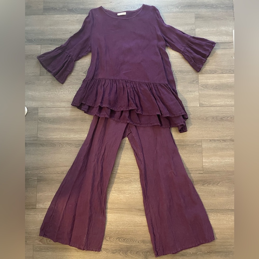 Bryn Walker Purple Linen Pant Suit